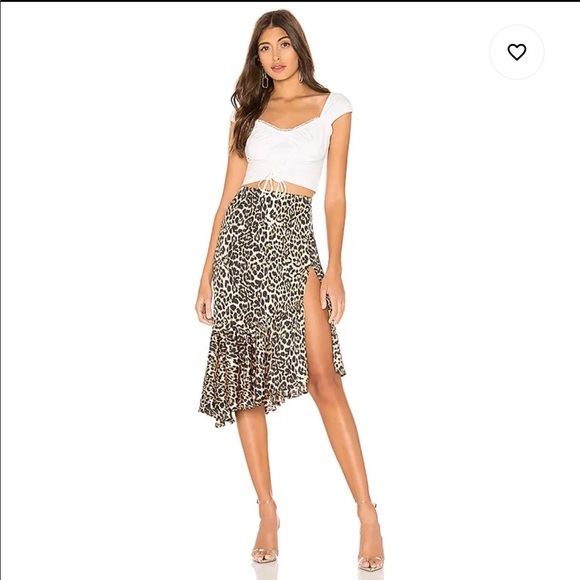 NWT Gabriela Midi Leopard Skirt | Superdown XS - Picture 2 of 4